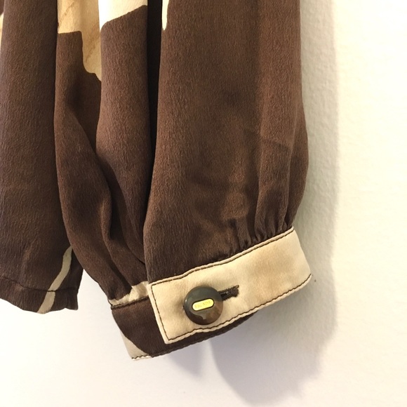 💕Escada 100% Silk Blouse Floral Print/Front Tie - Picture 6 of 8